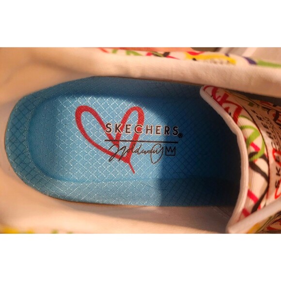 Skechers X James Goldcrown Women White Roadies Heart Sneakers SN 155505 Size 9.5 - Picture 9 of 10